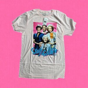 THE GOLDEN GIRLS Stay Golden Pink T Shirt Size Medium NEW NWT